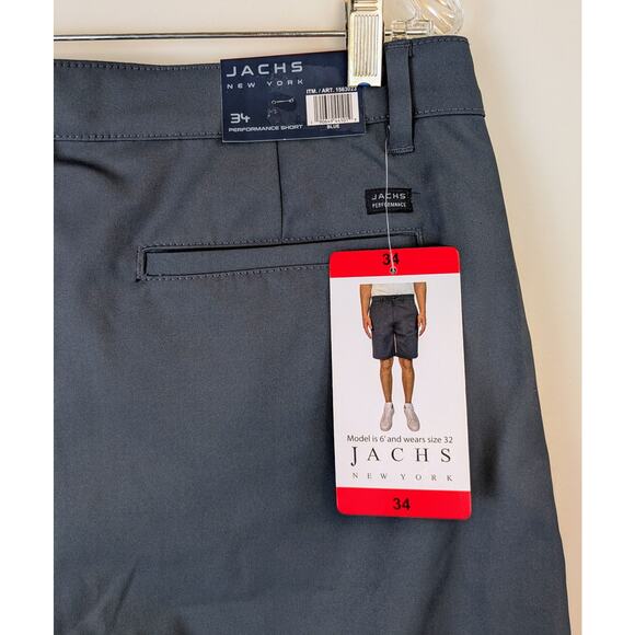 New Jachs NY Performance Tech Shorts Size 34 Blue Gray Stretch Golf Athleisure - Picture 10 of 11